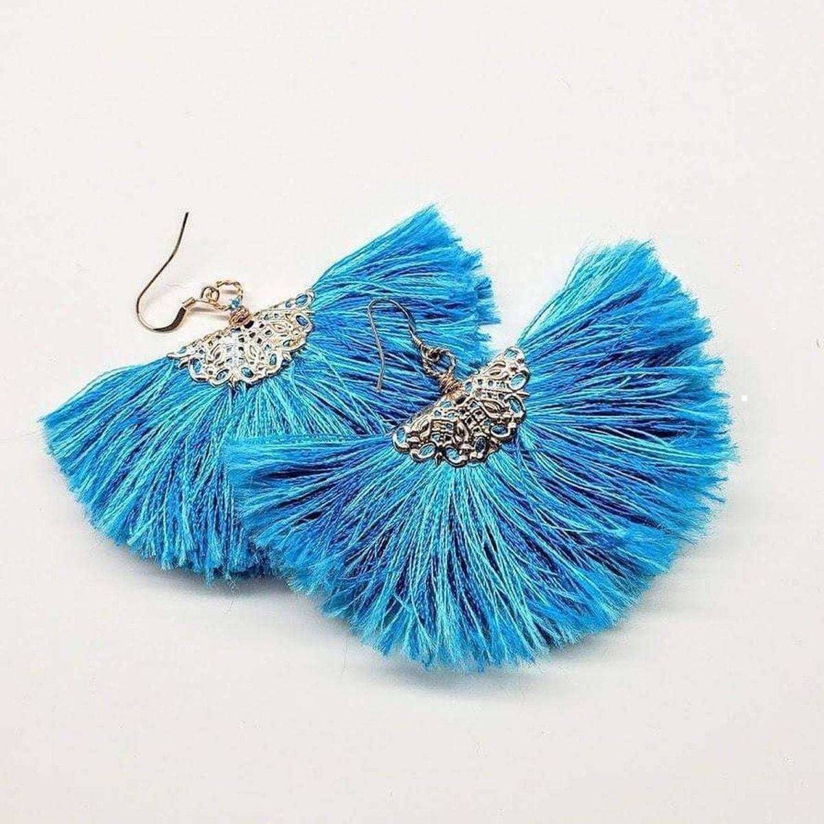 Kairangi Earrings for Women and Girls | Blue Studded Beads Long –  YellowChimes